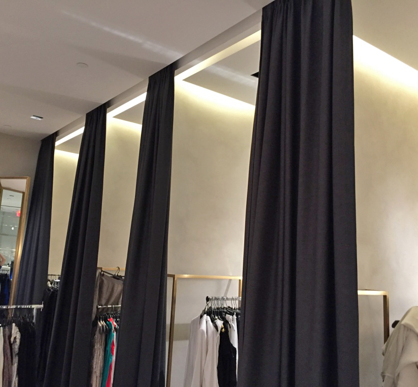 Privacy Draperies For Dressing Rooms In Clothing Store In Atlanta